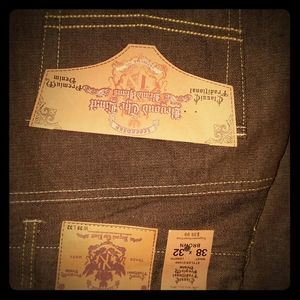 Beyond The  Limit Mens Raw D. Brown Denium Jeans